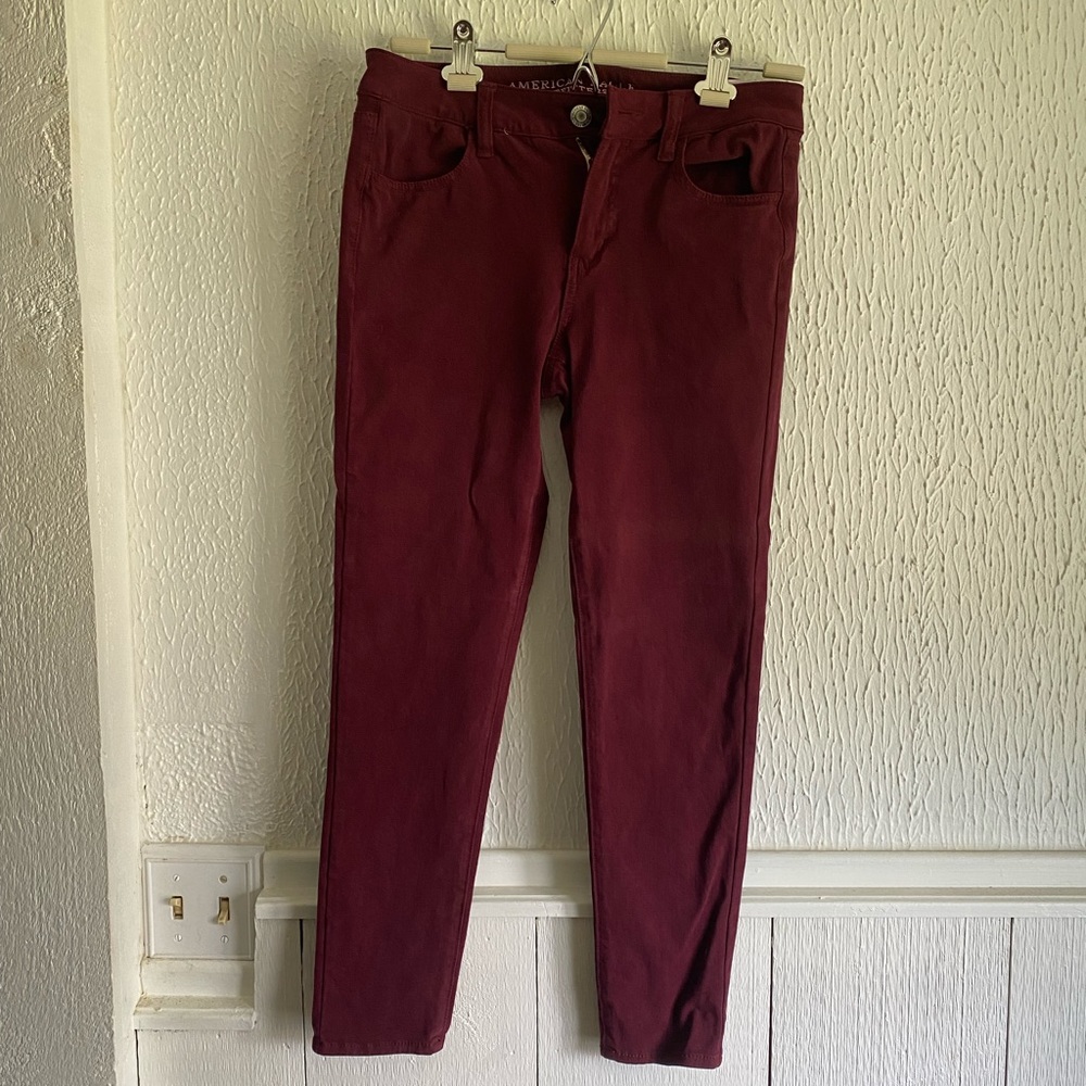 Burgundy Maroon AEO Jeggings